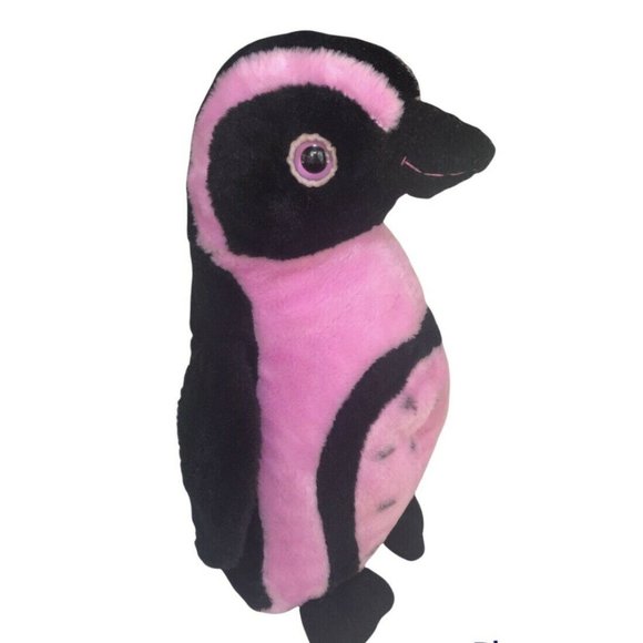 The Petting Zoo 13” Pink Black Penguin Plush Walking Vintage‎ Soft Beanie Tail - Picture 5 of 6